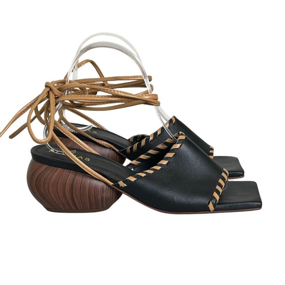 ✨ ALOHAS Black Kitty Leather Lace-Up Sandals - Size 38 (US 7) Sold Out! - Picture 10 of 15